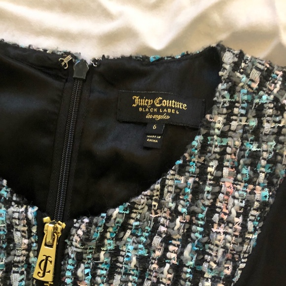 Juicy Couture Black Label mini dress tweed with ponti mix size 6 - Picture 3 of 10